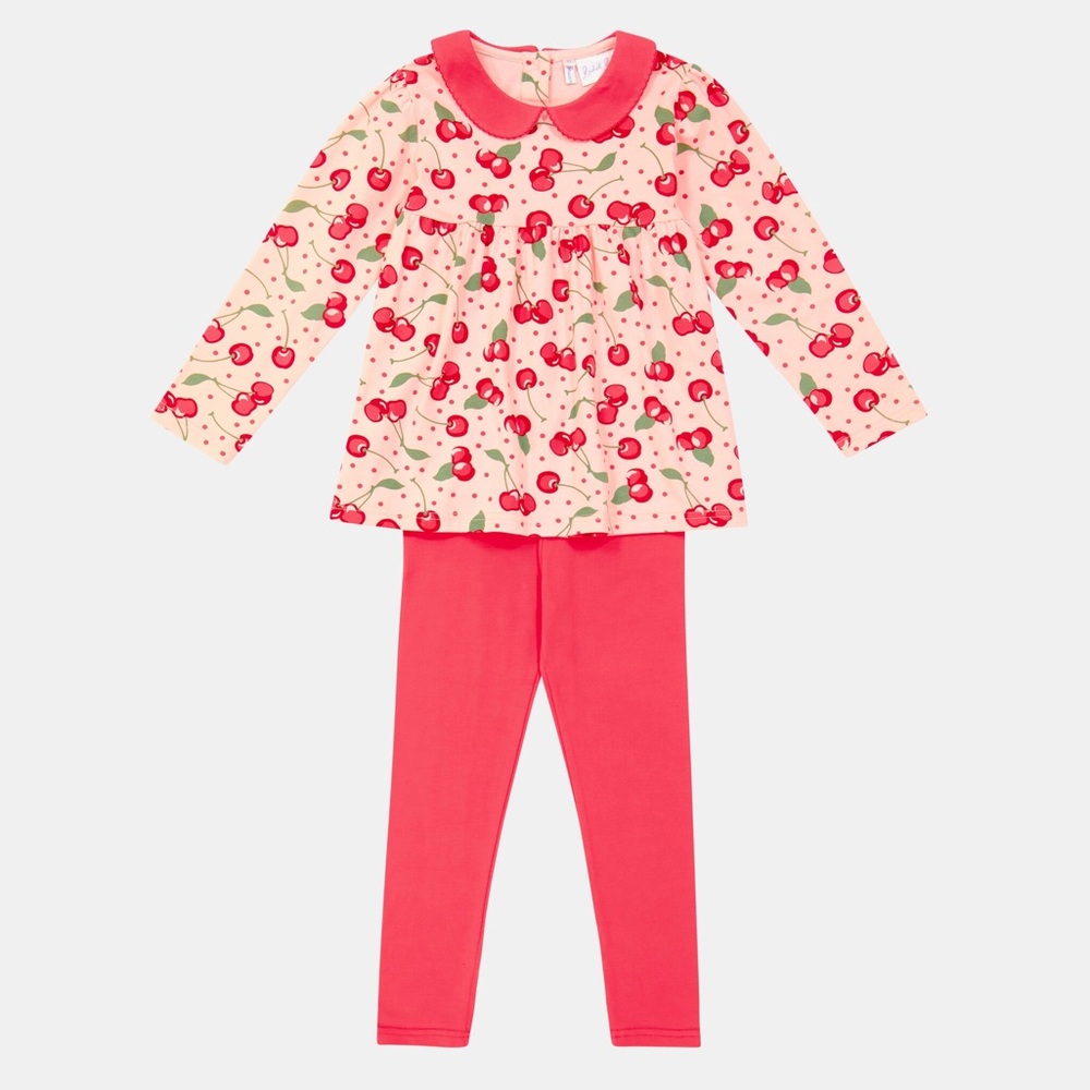 Rachel Riley Pink Cherry Blouse and Pant Set